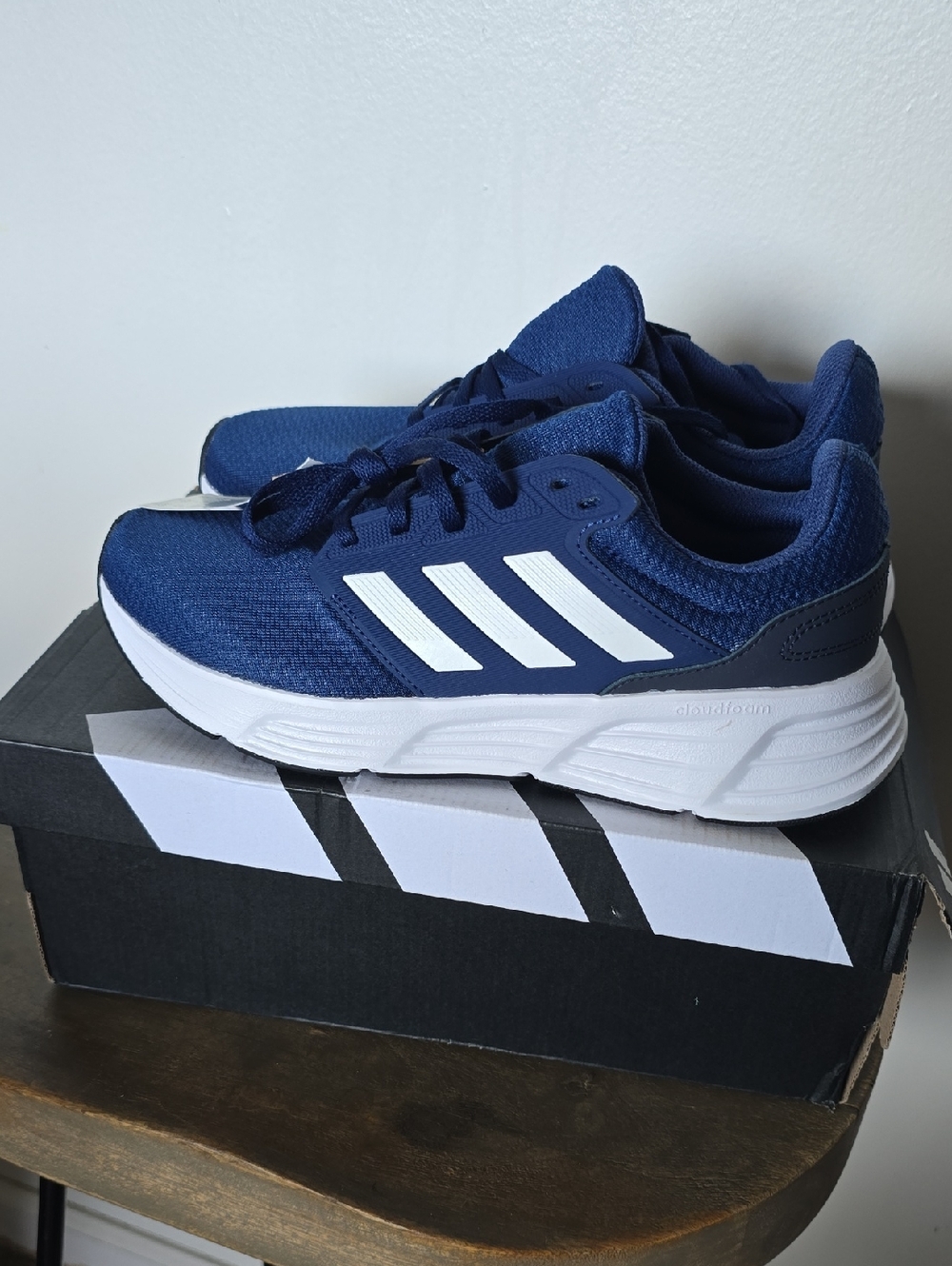 adidas Mens Navy and White Athletic Sneakers